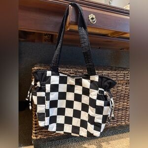 Checkered Black and White Purse